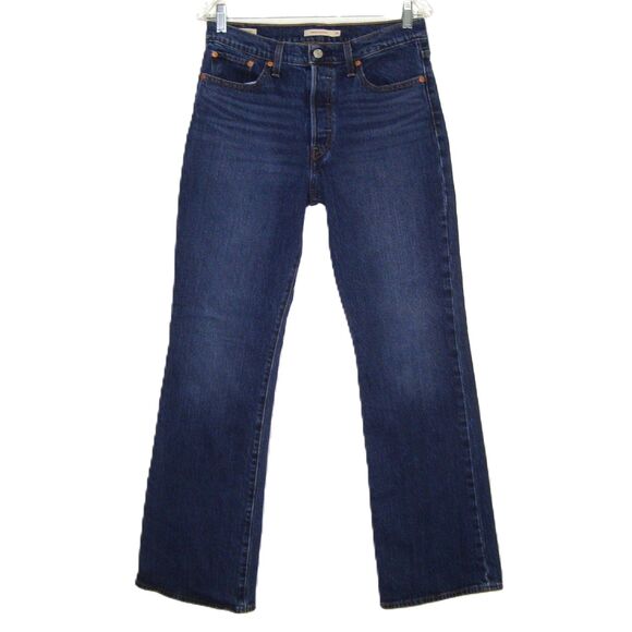 LEVI'S Premium Wedgie Big E Bootcut Button Fly Blue Denim Jeans - Picture 1 of 14